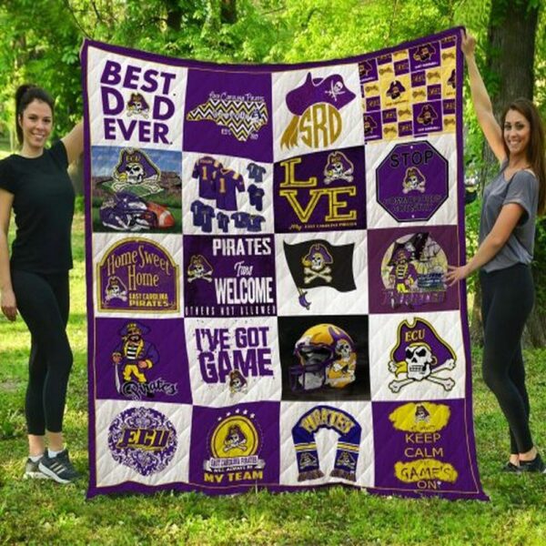 East Carolina Pirates Quilt Blanket Harmonious Game Time Den