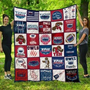 Florida Atlantic Owls Quilt Blanket Uplifting Campus Zen 1