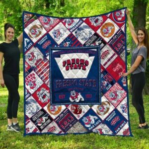 Fresno State Bulldogs Quilt Blanket Blissful Game Day Corner 1