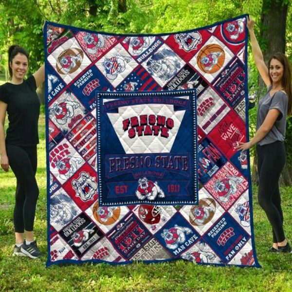 Fresno State Bulldogs Quilt Blanket Blissful Game Day Corner