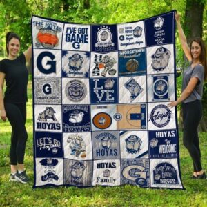 Georgetown Hoyas Quilt Blanket Game Time Essence Cover 1