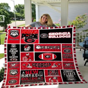 Georgia Bulldogs Quilt Blanket Game…