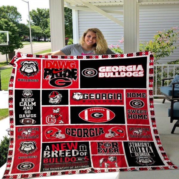 Georgia Bulldogs Quilt Blanket Game Time Essence Cover