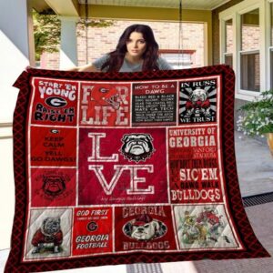 Georgia Bulldogs Quilt Blanket Sporty…