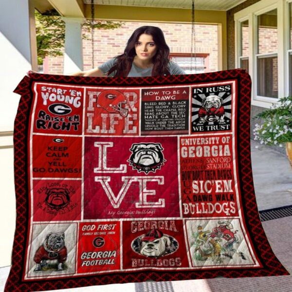 Georgia Bulldogs Quilt Blanket Sporty Essence Warmth