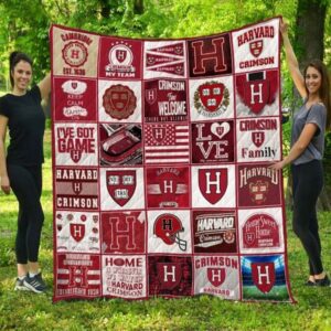 Harvard Crimson Quilt Blanket Varsity Pride Warmth 1