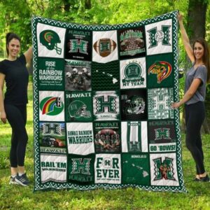 Hawaii Warriors Quilt Blanket Collegiate Essence Cozy 1