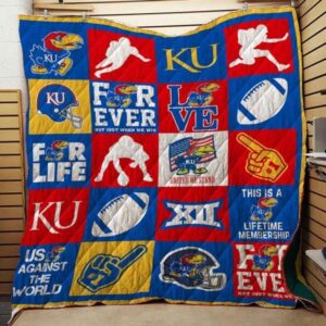 Kansas Jayhawks Quilt Blanket Collegiate…