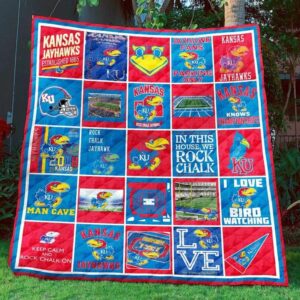 Kansas Jayhawks Quilt Blanket Sports…