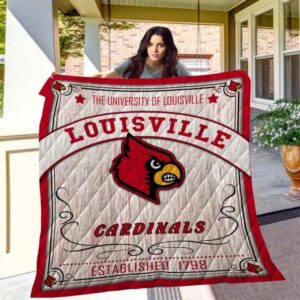 Louisville Cardinals Quilt Blanket Collegiate…