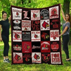 Louisville Cardinals Quilt Blanket Team…