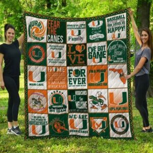 Miami Hurricanes Collection Quilt Blanket…