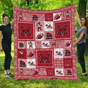 Miami Redhawks Quilt Blanket Collegiate…