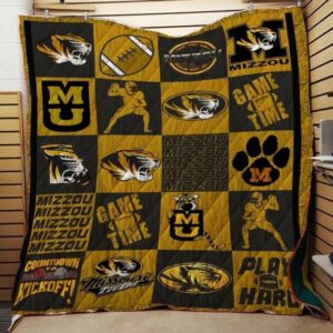 Missouri Tigers Quilt Blanket Play Hard 1