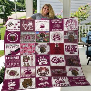 Montana Grizzlies Quilt Blanket Collegiate…