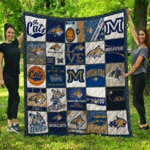 Montana State Bobcats Quilt Blanket Majestic Campus Serenity 1