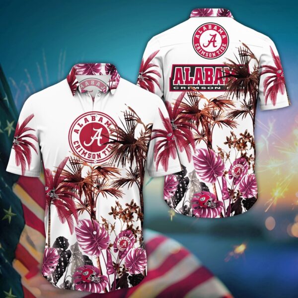 NCAA Alabama Crimson Tide Hawaiian Shirt College Cool in Floral For Fans