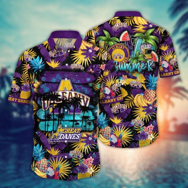 NCAA Albany Great Danes Hawaiian Shirt Pineapple Pattern For Big Fan