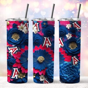 NCAA Arizona Wildcats Skinny Tumbler Beverage Blissful Moments