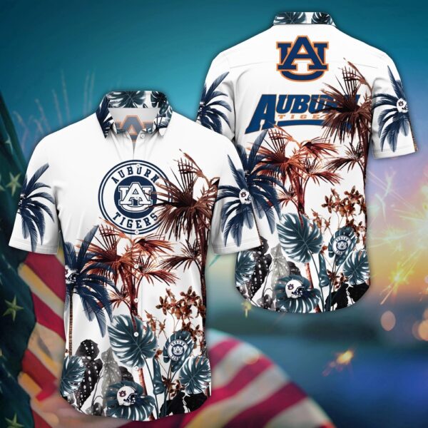 NCAA Auburn Tigers Hawaiian Shirt College Cool in Floral For Fans