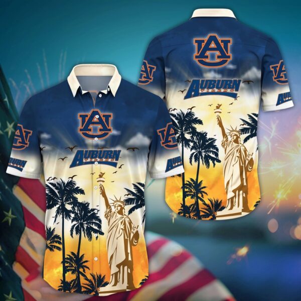 NCAA Auburn Tigers Hawaiian Shirt Island Huddle NCAA Floral Edition For Sports Enthusiasts