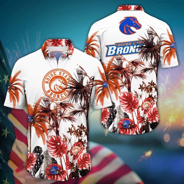 NCAA Boise State Broncos Hawaiian Shirt College Cool in Floral For Fans