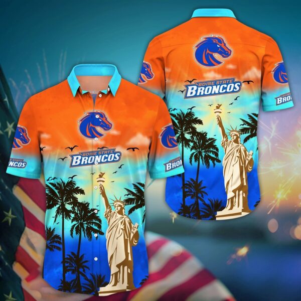 NCAA Boise State Broncos Hawaiian Shirt Island Huddle NCAA Floral Edition For Sports Enthusiasts