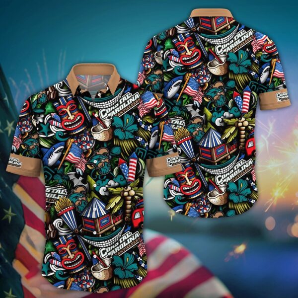 NCAA Coastal Carolina Chanticleers Hawaiian Shirt Cheer Squad Chic For Sports Enthusiasts