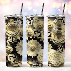 NCAA Colorado Buffaloes Skinny Tumbler Beverage Blissful Moments