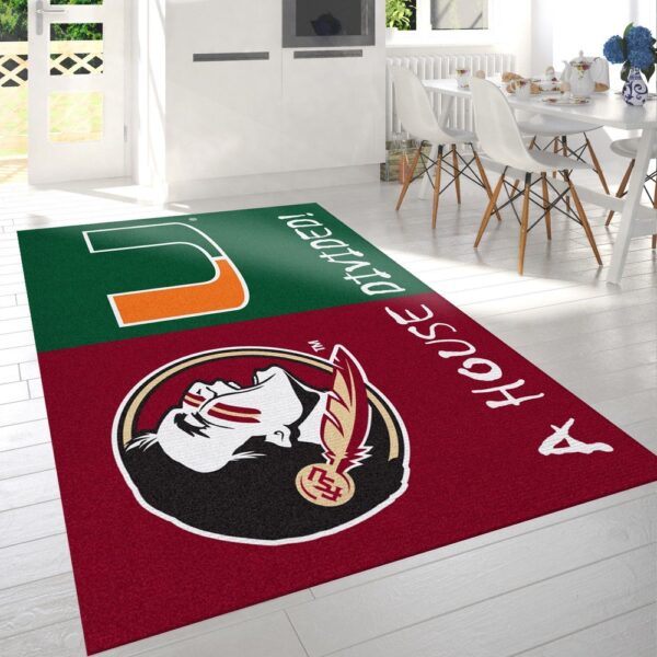 NCAA Florida State Vs Miami Area Rug Add A Touch Of Flair To Your Living Space