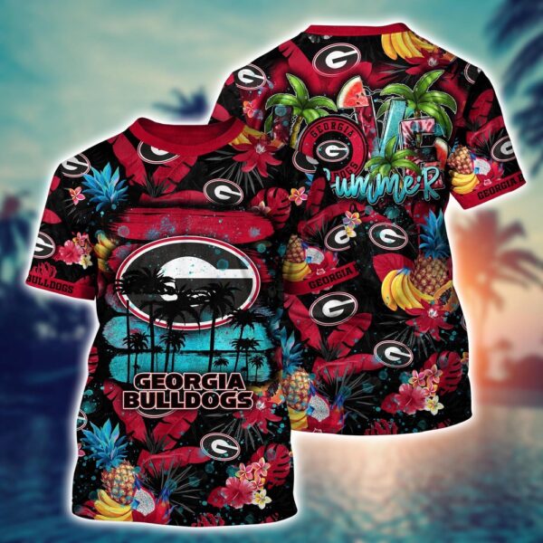 NCAA Georgia Bulldogs 3D T-Shirt Signature Tee Comfort