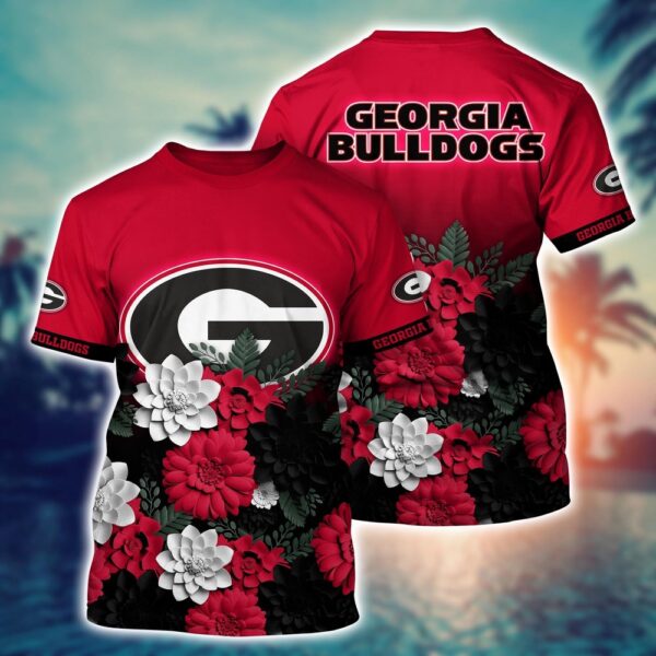 NCAA Georgia Bulldogs 3D T-Shirt Sleek Streetwear Vibes For Sports Fans