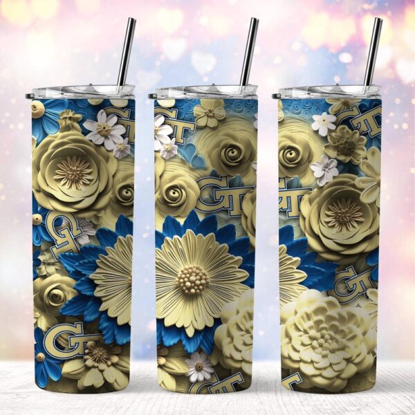 NCAA Georgia Tech Yellow Jackets Skinny Tumbler Beverage Blissful Moments