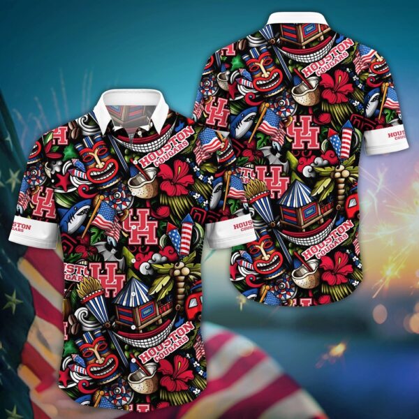 NCAA Houston Cougars Hawaiian Shirt Cheer Squad Chic For Sports Enthusiasts