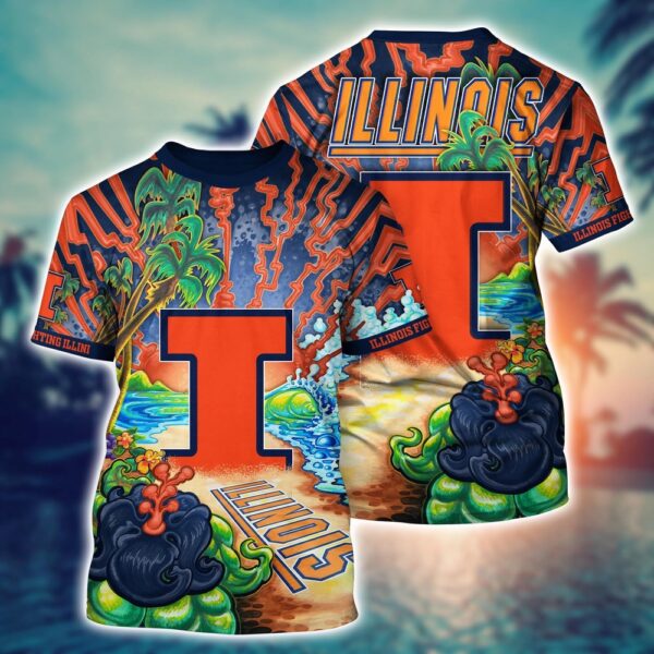 NCAA Illinois Fighting Illini 3D T-Shirt Champion Style Vibes