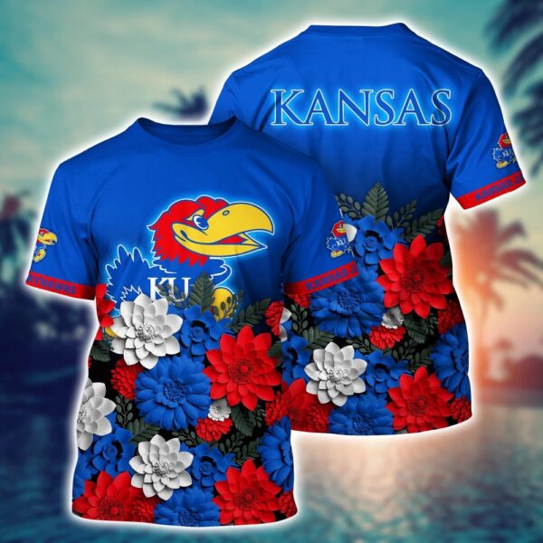 NCAA Kansas Jayhawks 3D T-Shirt Casual Elegance Bliss For Sports Fans