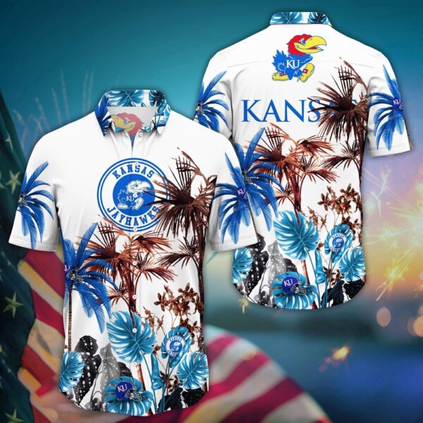 NCAA Kansas Jayhawks Hawaiian Shirt Floral Frenzy For Fans