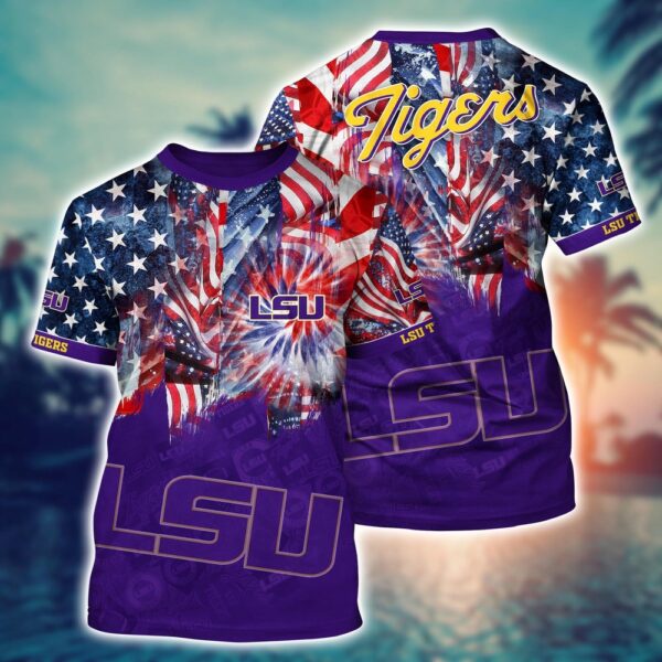 NCAA LSU TIGERS 3D T-Shirt Sleek Fashion Aura