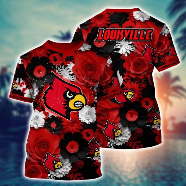 NCAA Louisville Cardinals 3D T-Shirt Fashion Aura Chic For Sports Fans