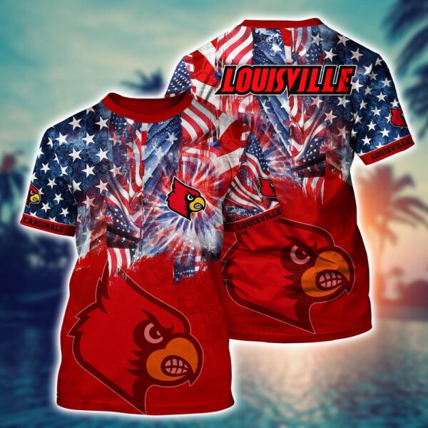 NCAA Louisville Cardinals 3D T-Shirt Sporty Elegance Vibes