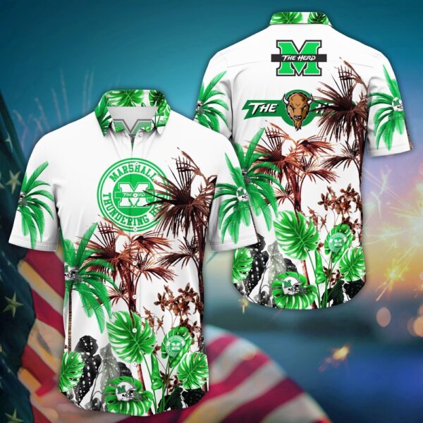 NCAA Marshall Thundering Herd Hawaiian Shirt Wave The Colors For Fans