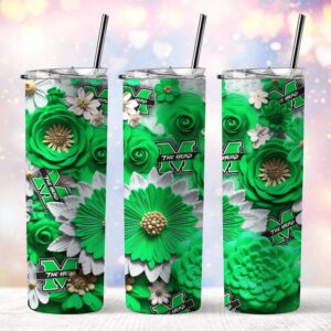 NCAA Marshall Thundering Herd Skinny Tumbler Beverage Blissful Moments 1