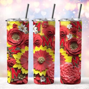 NCAA Maryland Terrapins Skinny Tumbler Beverage Blissful Moments 1