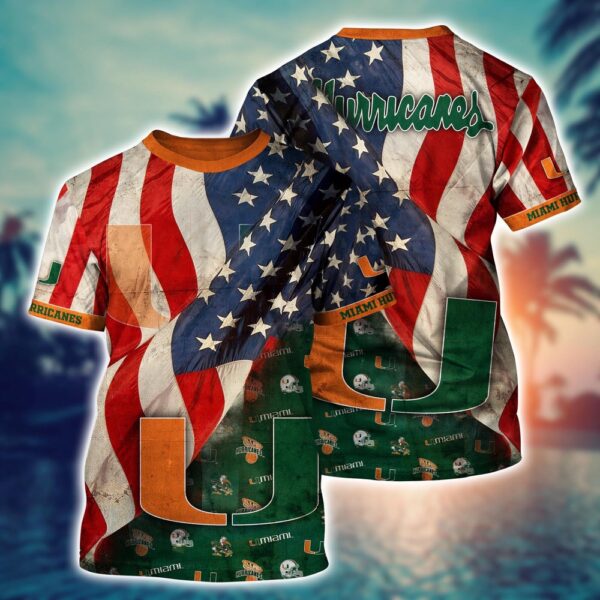 NCAA Miami Hurricanes 3D T-Shirt Champion Streetwear Chic