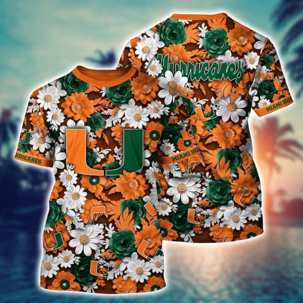 NCAA Miami Hurricanes 3D T-Shirt Chic Vibes In Threads