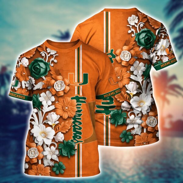 NCAA Miami Hurricanes 3D T-Shirt Signature Style Trends For Sports Fans