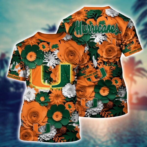 NCAA Miami Hurricanes 3D T-Shirt Urban Elegance Threads For Sports Fans