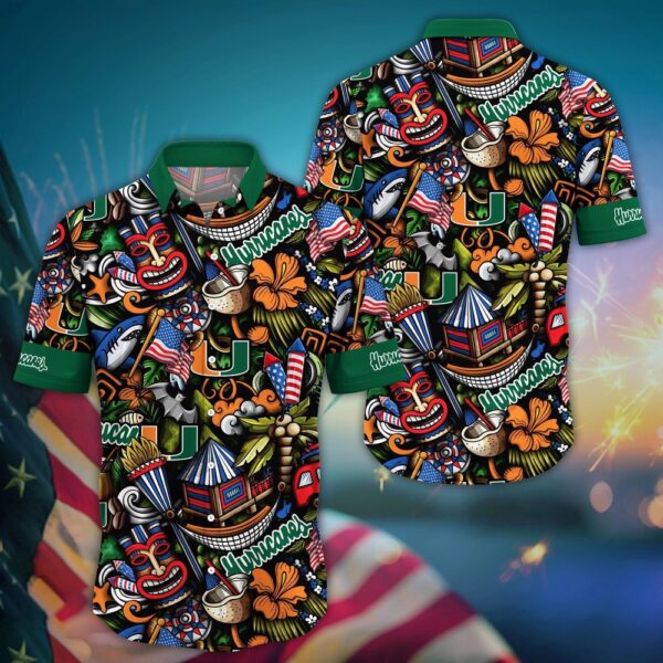 NCAA Miami Hurricanes Hawaiian Shirt Chill & Cheer For Sports Enthusiasts