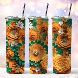 NCAA Miami Hurricanes Skinny Tumbler Elegant Sips Of Victory 1