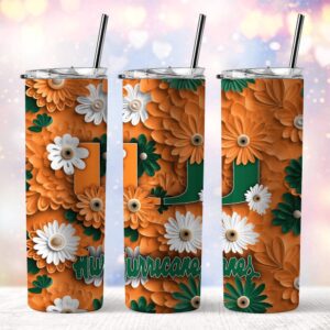 NCAA Miami Hurricanes Skinny Tumbler Team Spirit Refreshment 1